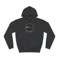 Luvemba jet black hoodie product view, embroidery-style Kongo emblem printed on the chest, Dikenga Collection by Bana Bilaka